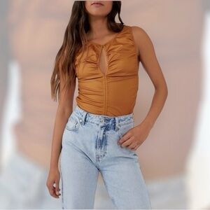 Free People NWT Ride Along Tank Top  in Gold Size Small